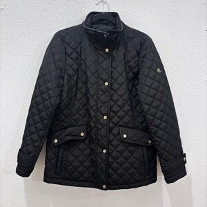 Ralph Lauren Black Quilted Puffer Jacket Womens Petite Large
